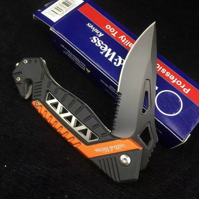 Smith wess Folding hunting knife 58HRC hardness grey titanium coated outdoor EDC tactical folding pocket knife