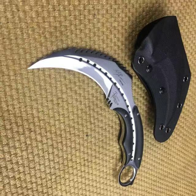 Claw knife tactical fixed blade 8Cr18Mov knife counterattack knife survival equipment hunting knife camping tool steel integrated handle +G10