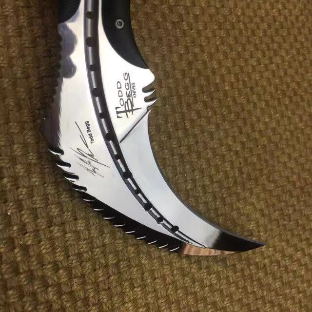 Claw knife tactical fixed blade 8Cr18Mov knife counterattack knife survival equipment hunting knife camping tool steel integrated handle +G10