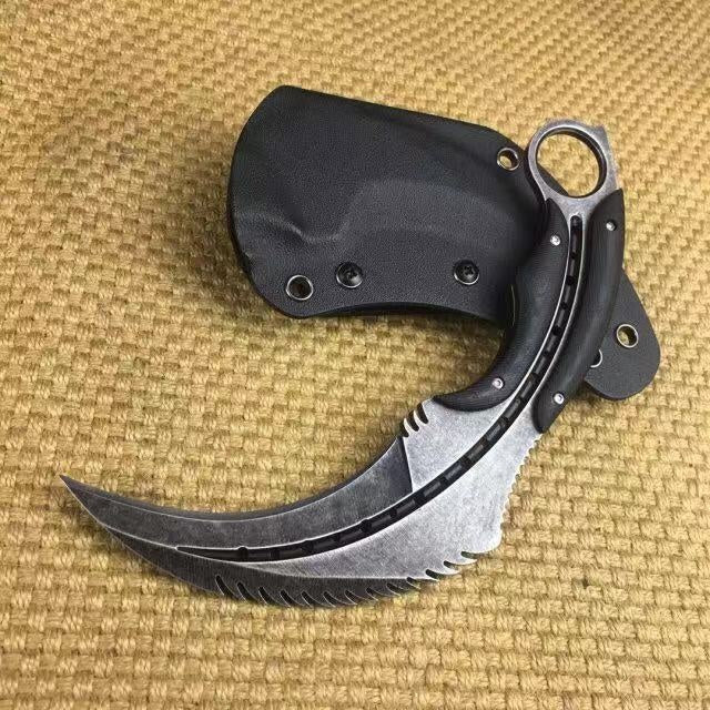 Outdoor camping tactical claw 59HRC tactical combat claw surface stone wash adventure and EDC tools