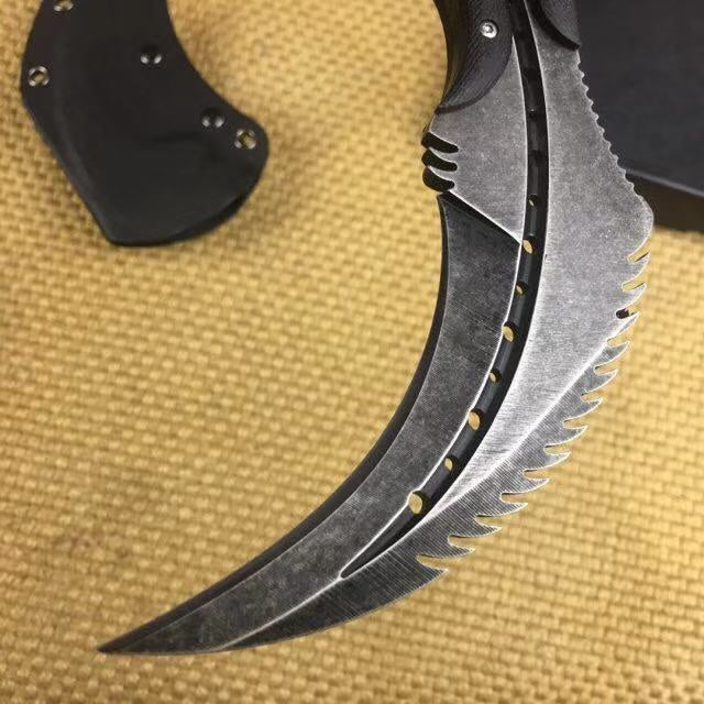 Outdoor camping tactical claw 59HRC tactical combat claw surface stone wash adventure and EDC tools