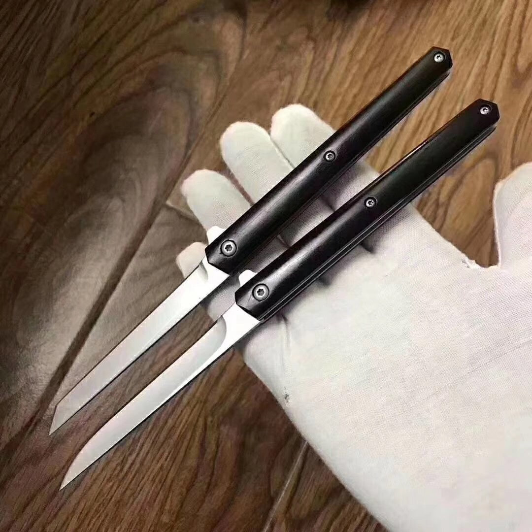 Ball bearing quick open folding knife, 58-60 HRC survival knife hunting knife camping equipment bring along as a gift.