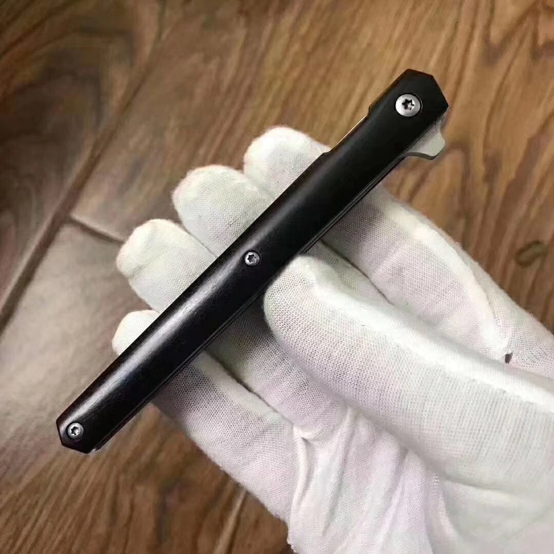 Ball bearing quick open folding knife, 58-60 HRC survival knife hunting knife camping equipment bring along as a gift.