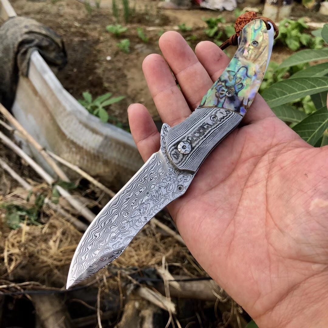 Outdoor camping Damascus VG10 folding knife tactical collector ninja knife folding pocket knife adventure and EDC tools