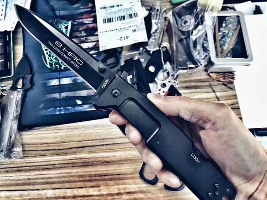 EXTREMA RATIO  Hunting & tactical knife jungle field knife pocket folding knife practical 440C stainless steel black titanium handle material for self-defense camping