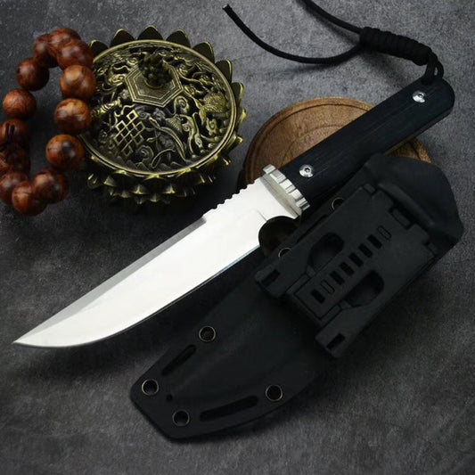 Tactical knife field forces diving hunting knife survival rescue fixed blade edge serrated straight knife stainless steel combat camping portable EDC tool