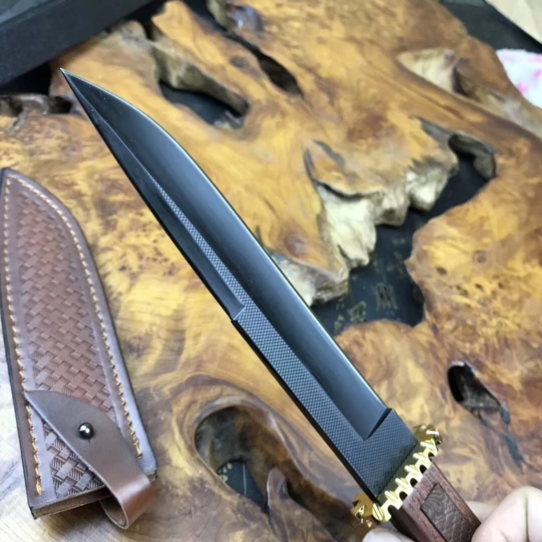 "11.8" tactical camping knife 59HRC fixed blade military knife battle dagger outdoor survival knife EDC hand tool