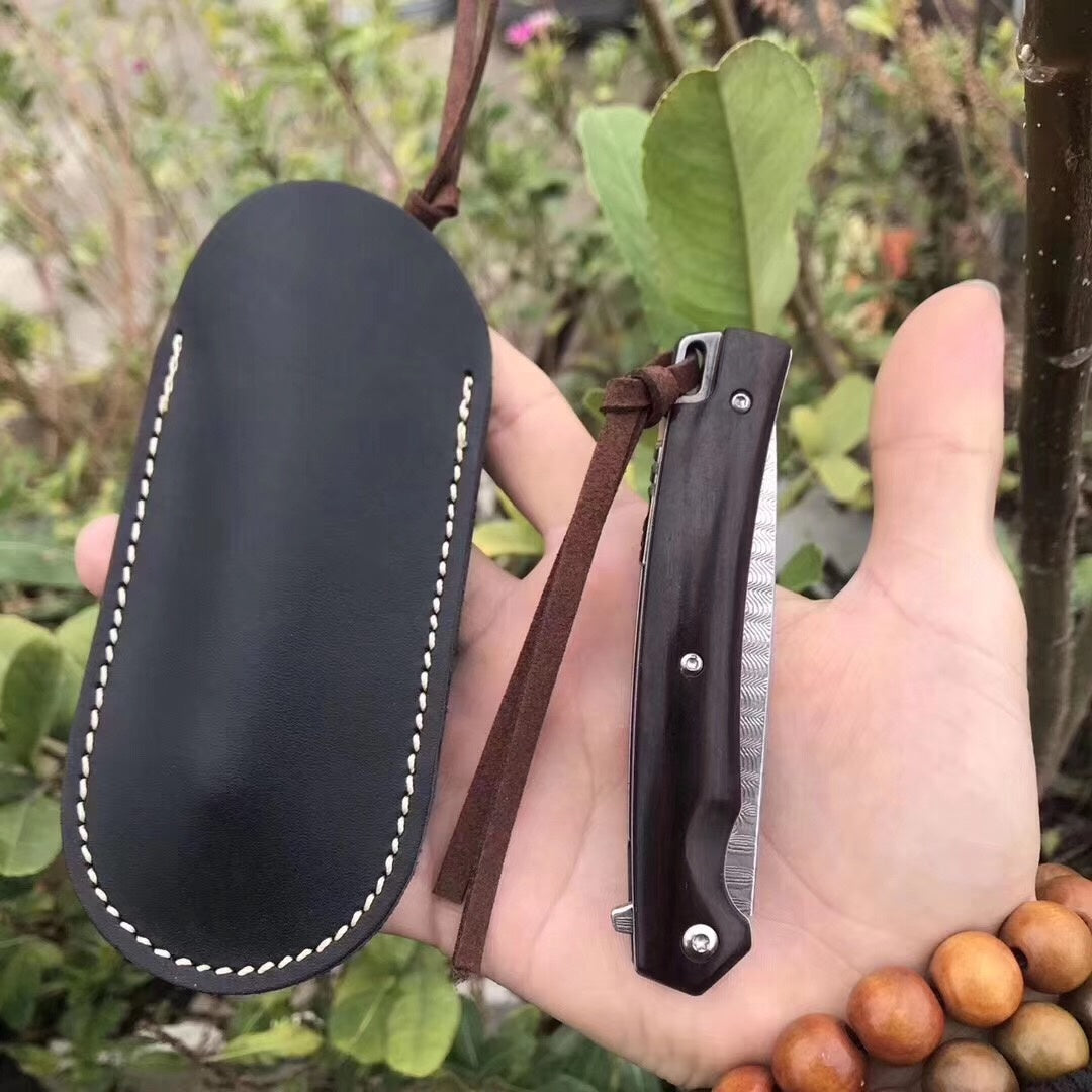 Imported VG10 forged Damascus steel outdoor hunting knife fishing knife pocket knife and folding knife red sandalwood handle folding knife