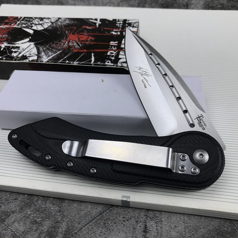 Outdoor camping folding knife 9 cr18mov survival knife, tactical spring knife, steel lock bearing rolling AIDS, adventure and EDC tools