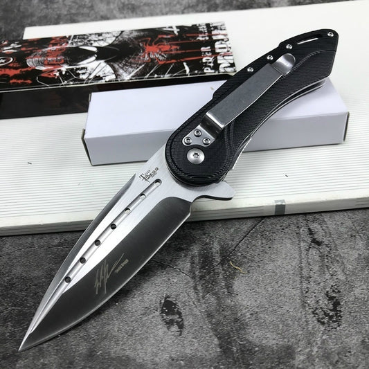 Outdoor camping folding knife 9 cr18mov survival knife, tactical spring knife, steel lock bearing rolling AIDS, adventure and EDC tools