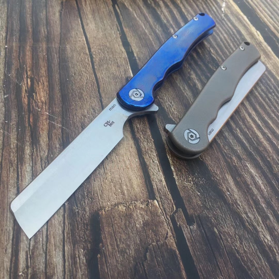 "Ch-man titanium alloy S35VN steel high-end folding knife" auxiliary folding pocket knife, razor blade, camping survival military outdoor tool"