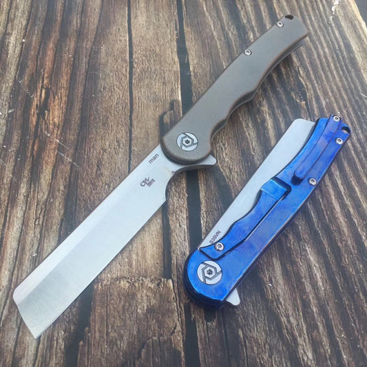 "Ch-man titanium alloy S35VN steel high-end folding knife" auxiliary folding pocket knife, razor blade, camping survival military outdoor tool"
