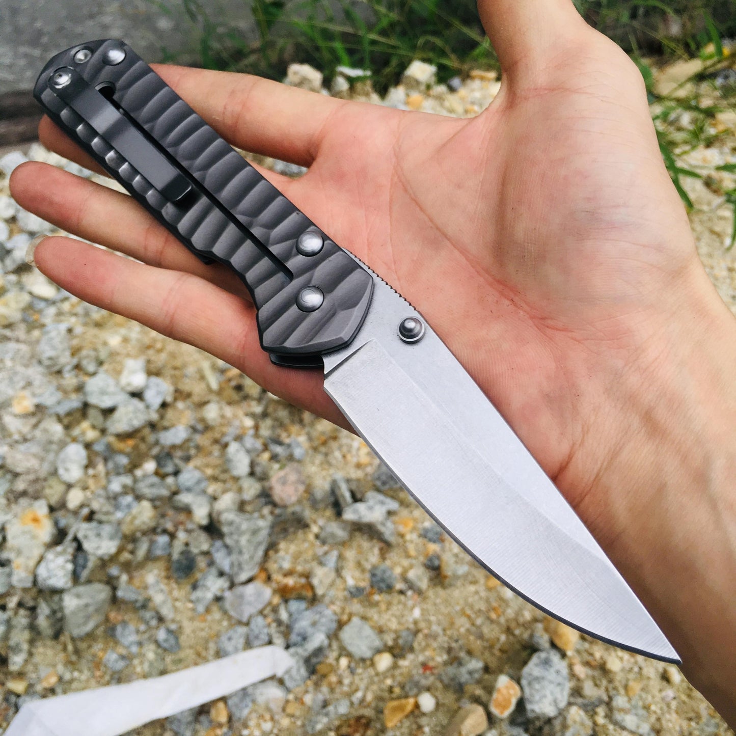 Chris Reeve Classic Sebenza 21 Tactical Folding Knife 440C 58HRC Ripple Full Steel Handle Hunting Survival Pocket Utility EDC Tools