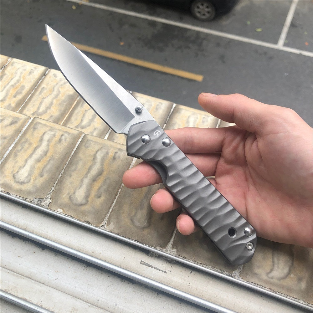 Chris Reeve Classic Sebenza 21 Tactical Folding Knife 440C 58HRC Ripple Full Steel Handle Hunting Survival Pocket Utility EDC Tools