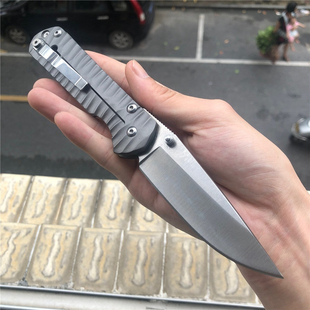 Chris Reeve Classic Sebenza 21 Tactical Folding Knife 440C 58HRC Ripple Full Steel Handle Hunting Survival Pocket Utility EDC Tools