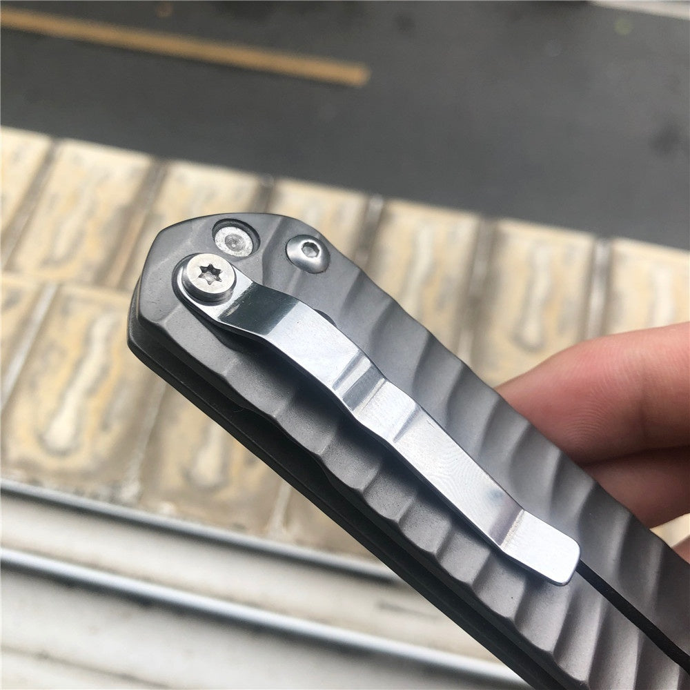 Chris Reeve Classic Sebenza 21 Tactical Folding Knife 440C 58HRC Ripple Full Steel Handle Hunting Survival Pocket Utility EDC Tools