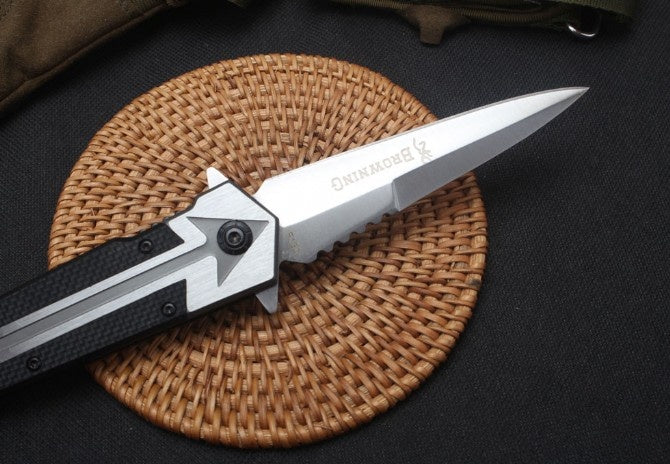 Browning Outdoor portable Swiss army knife multi-functional high hardness knife hunting camping survival knife all steel +G10 handle