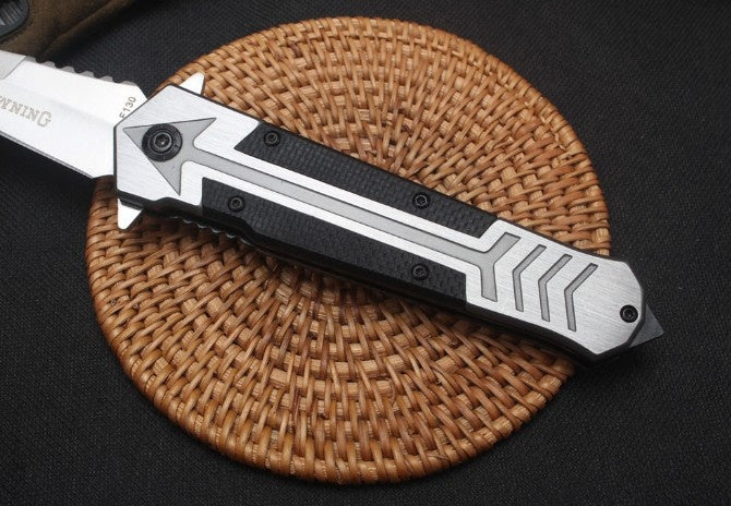 Browning Outdoor portable Swiss army knife multi-functional high hardness knife hunting camping survival knife all steel +G10 handle