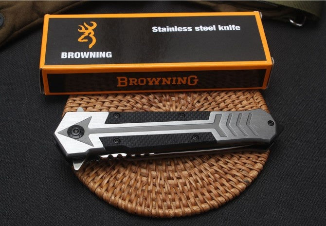 Browning Outdoor portable Swiss army knife multi-functional high hardness knife hunting camping survival knife all steel +G10 handle