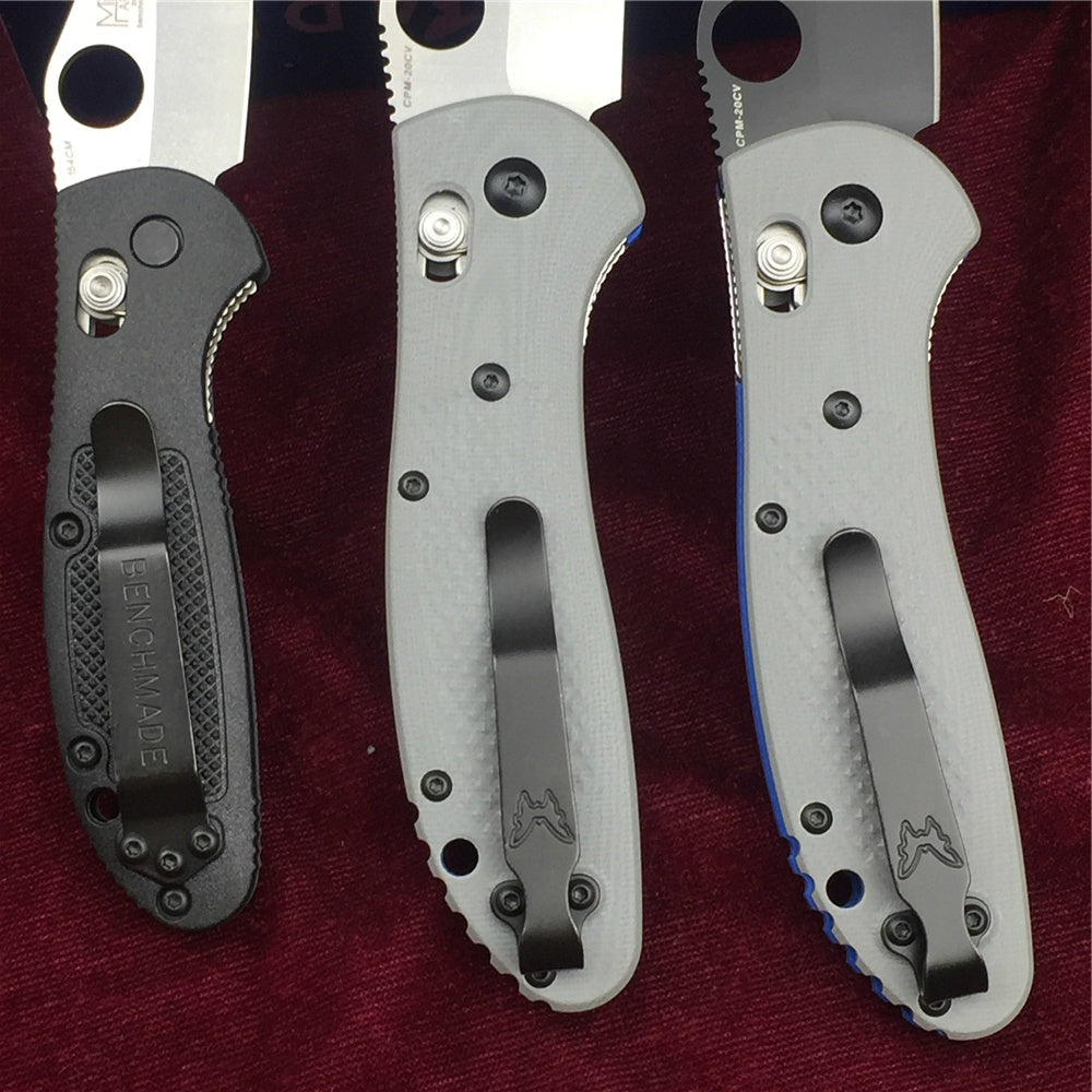 BENCHMADE Mini Griptilian 550-1 551-1 550bk  Sheepsfoot Plain Edge Folding Knife G10 Handle Satin Plain Edge Knife Axis Lock Mechanism