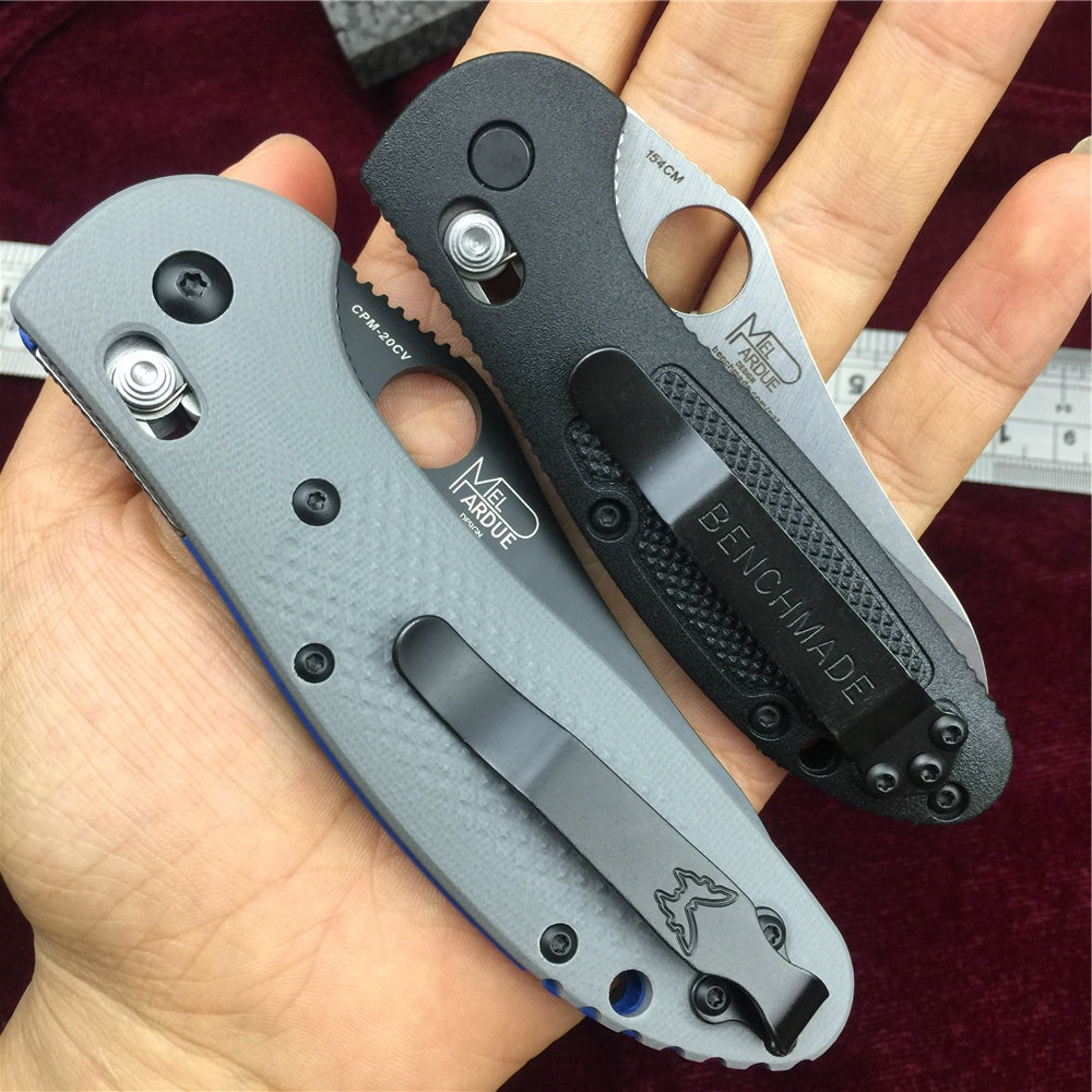 BENCHMADE Mini Griptilian 550-1 551-1 550bk  Sheepsfoot Plain Edge Folding Knife G10 Handle Satin Plain Edge Knife Axis Lock Mechanism