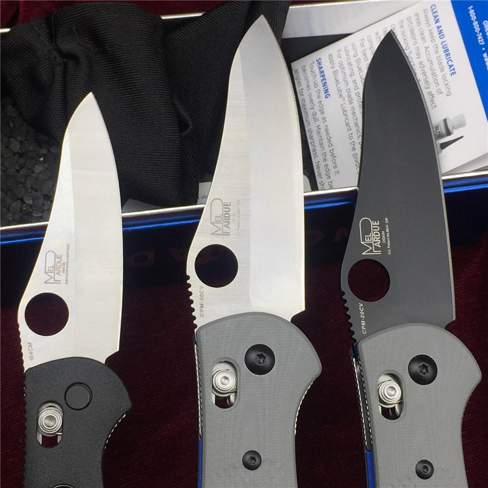 BENCHMADE Mini Griptilian 550-1 551-1 550bk  Sheepsfoot Plain Edge Folding Knife G10 Handle Satin Plain Edge Knife Axis Lock Mechanism