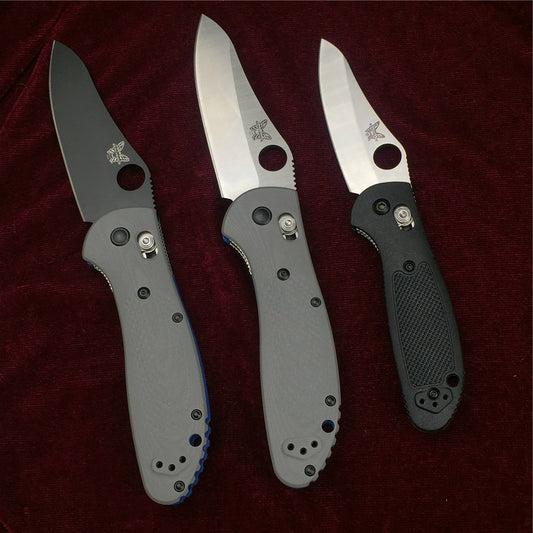 BENCHMADE Mini Griptilian 550-1 551-1 550bk  Sheepsfoot Plain Edge Folding Knife G10 Handle Satin Plain Edge Knife Axis Lock Mechanism