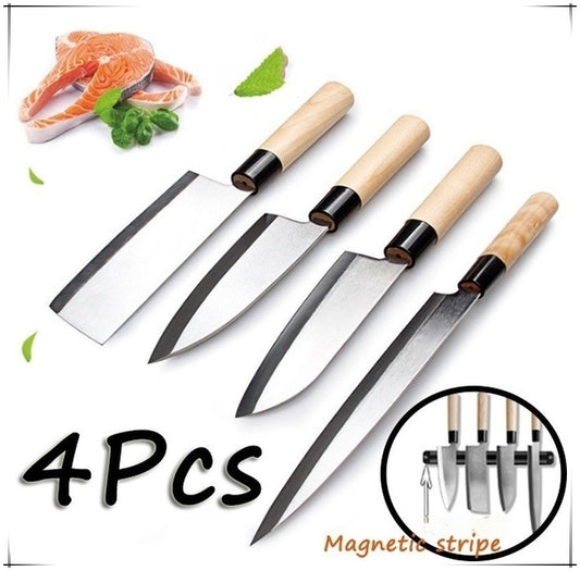Willow Blade Sashimi Knife Sushi Knife Cooking Knife 4Pcs/set Professional Kitchen Knife Japanese Chef Knife Kitchen Knife Salmon Raw KnifeStainless Steel Kitchen Knife Cooking Knife Slicing Knife Best Kitchen Knives Kitchen Tools