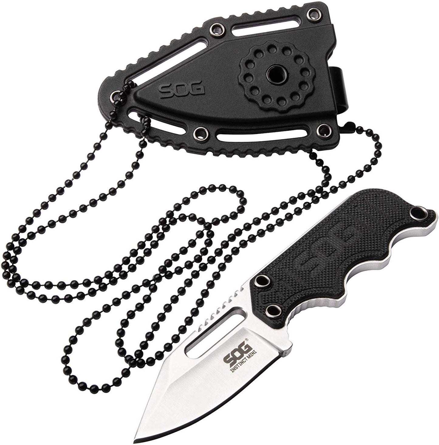 Edc Small Fixed Blade Knives – Instinct Mini 1.9 Inch Full Tang Belt Knife and Boot Knife w/Tactical Knife Sheath and Neck Knife Chain (NB1002-CP)