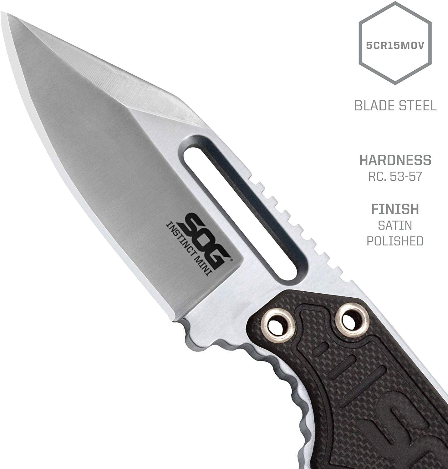 Edc Small Fixed Blade Knives – Instinct Mini 1.9 Inch Full Tang Belt Knife and Boot Knife w/Tactical Knife Sheath and Neck Knife Chain (NB1002-CP)
