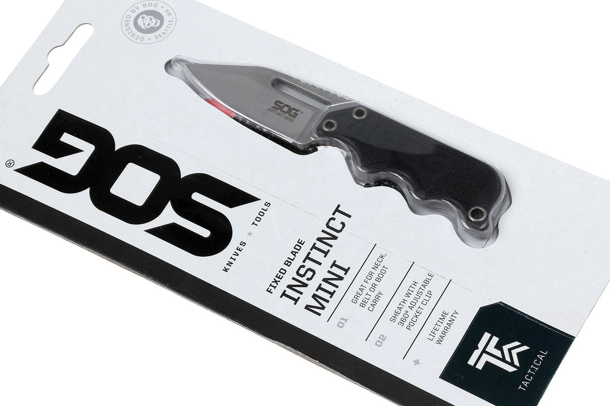Edc Small Fixed Blade Knives – Instinct Mini 1.9 Inch Full Tang Belt Knife and Boot Knife w/Tactical Knife Sheath and Neck Knife Chain (NB1002-CP)