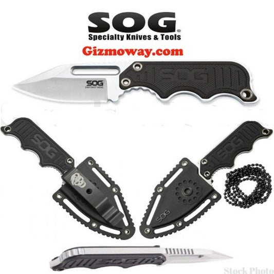 Edc Small Fixed Blade Knives – Instinct Mini 1.9 Inch Full Tang Belt Knife and Boot Knife w/Tactical Knife Sheath and Neck Knife Chain (NB1002-CP)