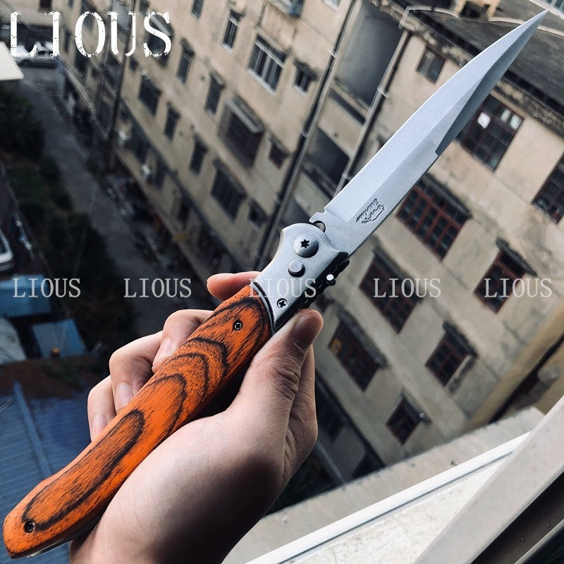 HOT ! MILIITARY TACTICAL OTF SPRING ASSIST OPEN KNIVES Finger Actuator Spear Folding Italian 12inch Stiletto Knife Outdoor Combat Hunting Dagger Survival Tools-3Colors