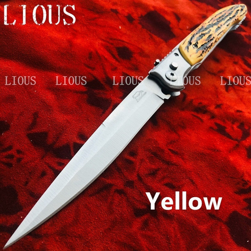 HOT ! MILIITARY TACTICAL OTF SPRING ASSIST OPEN KNIVES Finger Actuator Spear Folding Italian 12inch Stiletto Knife Outdoor Combat Hunting Dagger Survival Tools-3Colors