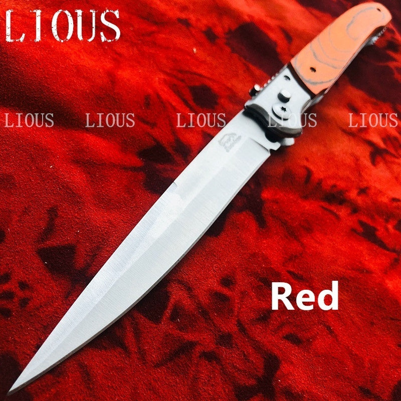 HOT ! MILIITARY TACTICAL OTF SPRING ASSIST OPEN KNIVES Finger Actuator Spear Folding Italian 12inch Stiletto Knife Outdoor Combat Hunting Dagger Survival Tools-3Colors