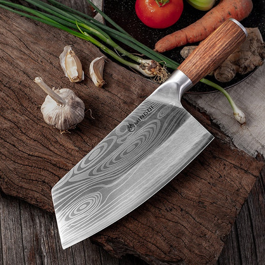 High quality  Chef Knife Chinese Kitchen Knives Cut Meat Fish Vegetable Knife 4Cr13 Super Sharp Blade Rosewood Knife