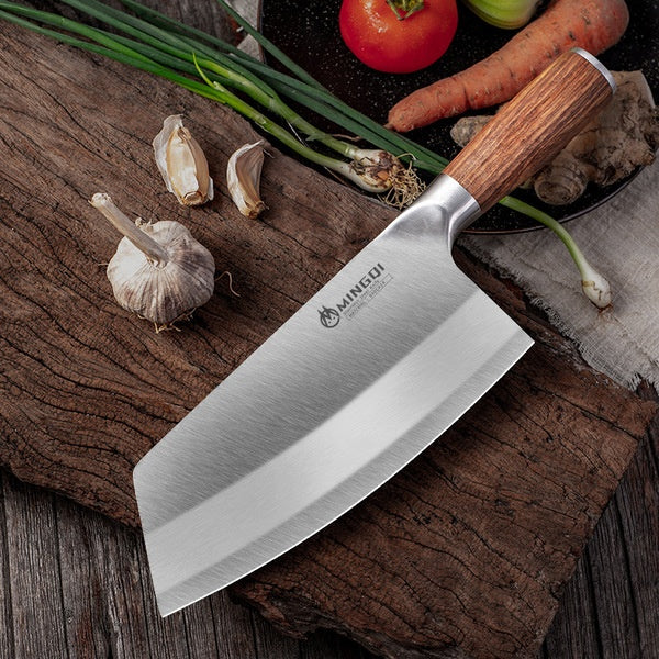 High quality  Chef Knife Chinese Kitchen Knives Cut Meat Fish Vegetable Knife 4Cr13 Super Sharp Blade Rosewood Knife