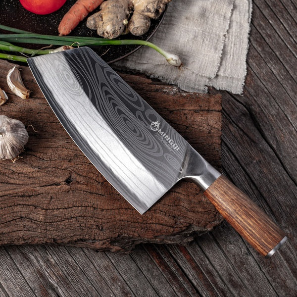 High quality  Chef Knife Chinese Kitchen Knives Cut Meat Fish Vegetable Knife 4Cr13 Super Sharp Blade Rosewood Knife
