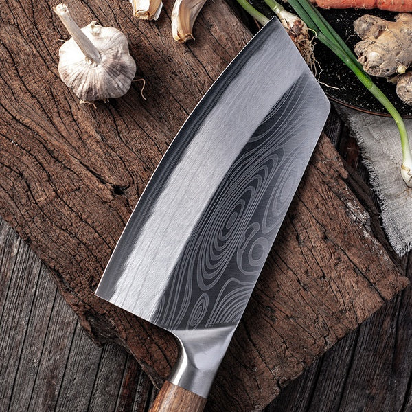 High quality  Chef Knife Chinese Kitchen Knives Cut Meat Fish Vegetable Knife 4Cr13 Super Sharp Blade Rosewood Knife