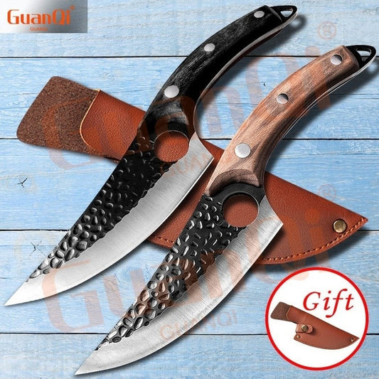 6 Inch Forged High Carbon Steel Boning Knife Kitchen Knives Stainless Steel Kitchen Handmade Boning Knife Meat Cleaver Cooking Cutter Butcher Knife Fishing Knife Kitchen Slicing Knife Stainless Steel Knife Cooking Stuff