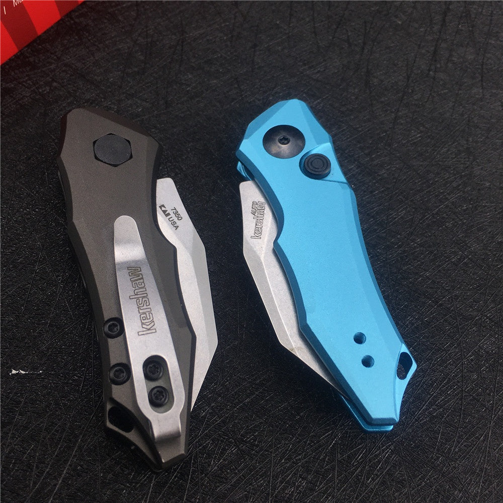 KERSHAW 7350 Launch 10 AUTO Folding Knife 1.9" Stonewashed CPM-154 Hawkbill Blade, Dark Gray Anodized Aluminum Handles Tactical  tools