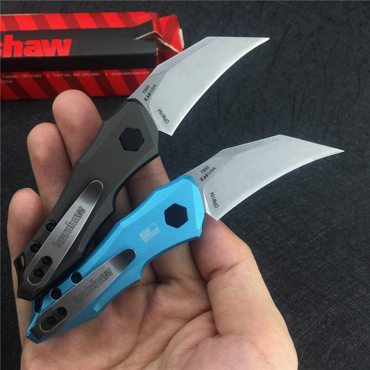 KERSHAW 7350 Launch 10 AUTO Folding Knife 1.9" Stonewashed CPM-154 Hawkbill Blade, Dark Gray Anodized Aluminum Handles Tactical  tools