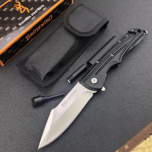 Browning "9"BALLISTIC Tactical Combat Spring Assisted Open Pocket Rescue Knife EDC Folding Hunting Camping Tools
