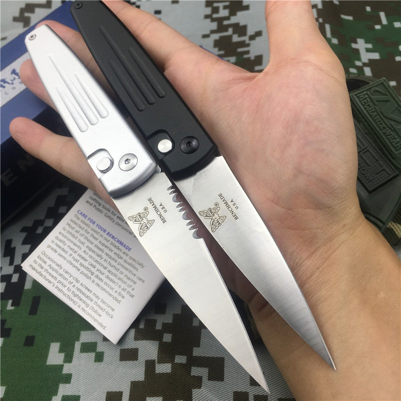 Tactical Pocket Benchmade 1000 Auto Spike Automatic Knife (3.6" Satin) Spring Assisted Open Folding knife Stiletto Survival outdoor multitool