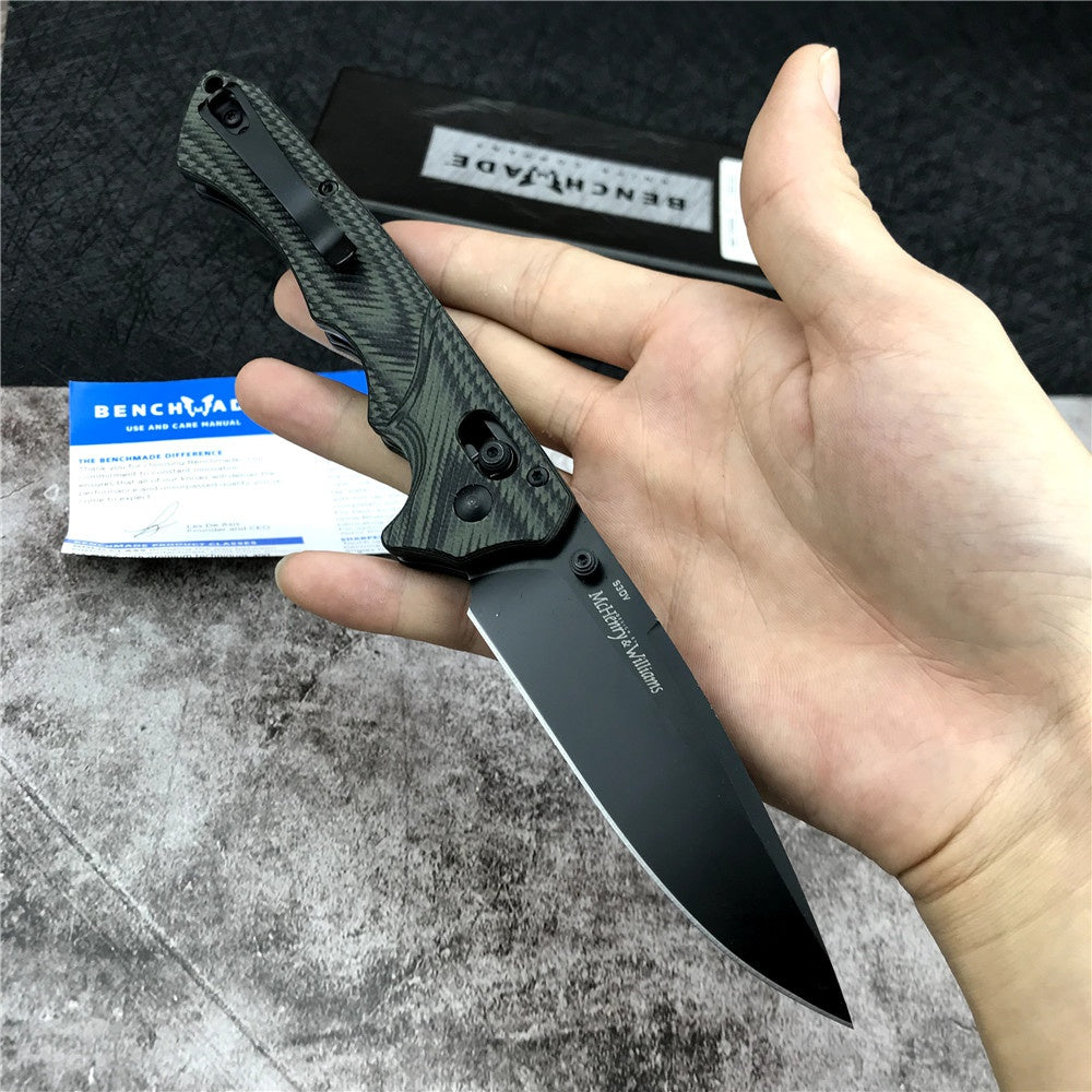 Tactical Knives Benchmade 615BK-1401 Blackwood （Mini-Rukus AXIS Lock G-10 Black & Green handle S30V Blade） Pocket Folding Knife