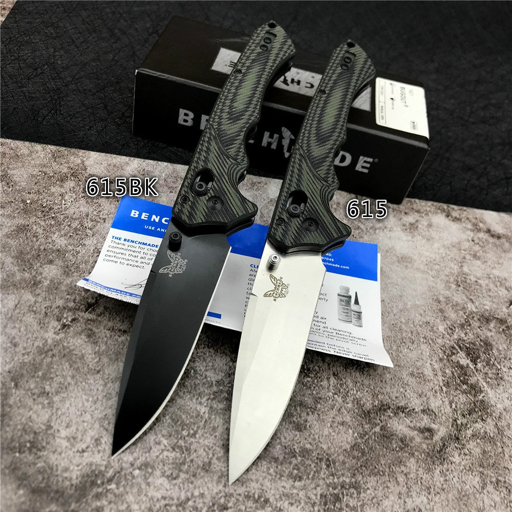 Tactical Knives Benchmade 615BK-1401 Blackwood （Mini-Rukus AXIS Lock G-10 Black & Green handle S30V Blade） Pocket Folding Knife