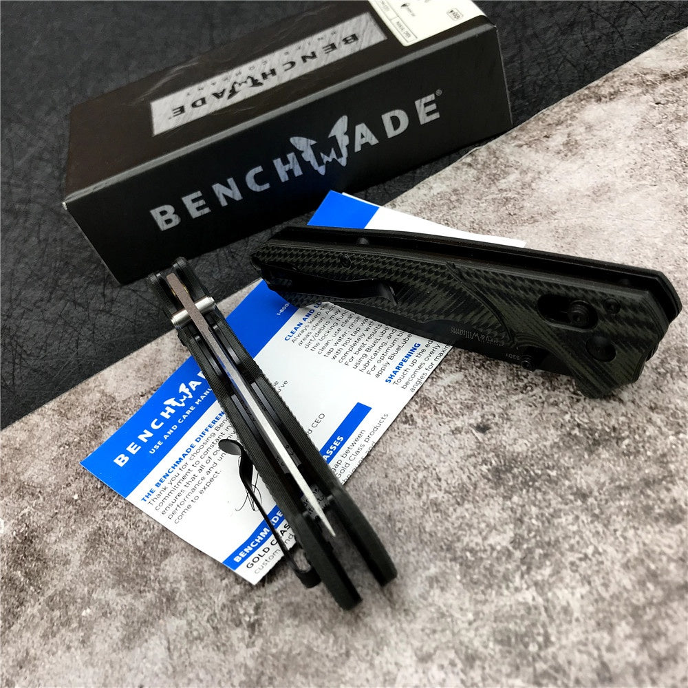 Tactical Knives Benchmade 615BK-1401 Blackwood （Mini-Rukus AXIS Lock G-10 Black & Green handle S30V Blade） Pocket Folding Knife