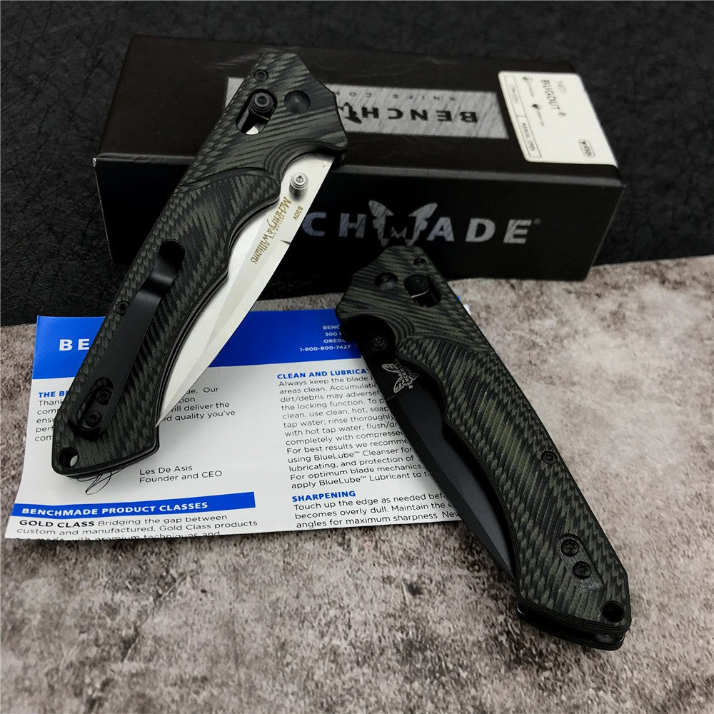 Tactical Knives Benchmade 615BK-1401 Blackwood （Mini-Rukus AXIS Lock G-10 Black & Green handle S30V Blade） Pocket Folding Knife