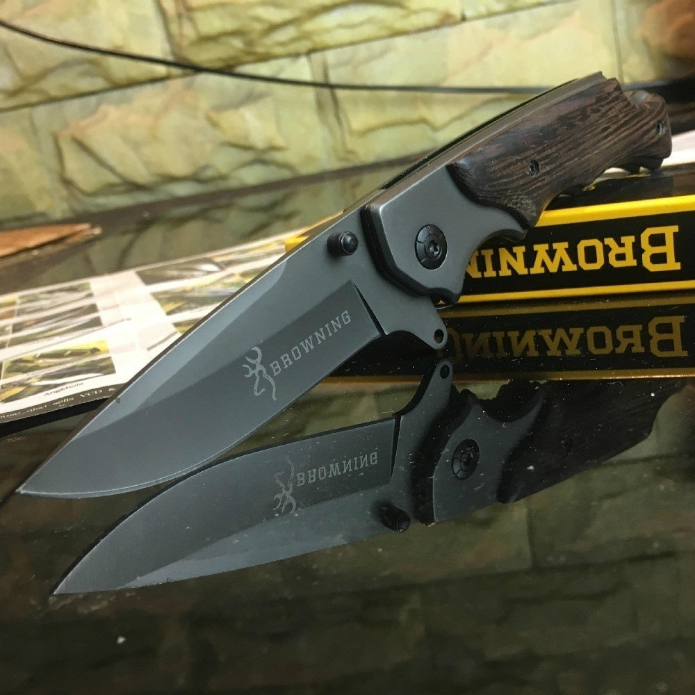 TOP QUALITY New Browning Arrival Titanium Coating 440C Stainless Steel Blade Outdoor EDC Knives Tactical Folding Pocket Knife Hunting Knife Huntsman Hand Tools