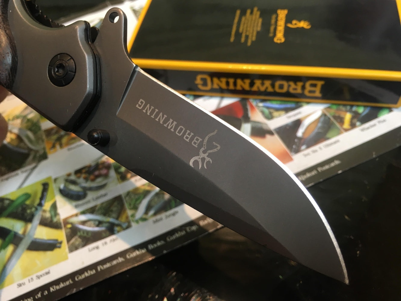 TOP QUALITY New Browning Arrival Titanium Coating 440C Stainless Steel Blade Outdoor EDC Knives Tactical Folding Pocket Knife Hunting Knife Huntsman Hand Tools
